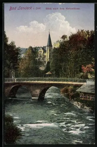 AK Bad Landeck i. Schl., Blick nach dem Bieleschloss