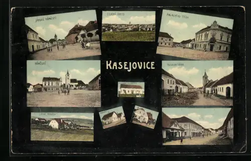 AK Kasejovice, Jánské Námestí, Husova Trída, Palackého Trída, Nadrazní Restaurace
