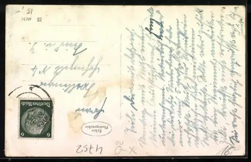 AK Riedau /O. D., Strassenpartie mit Wohnhäusern