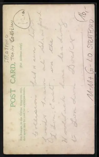 Foto-AK Stratford, Train Collision