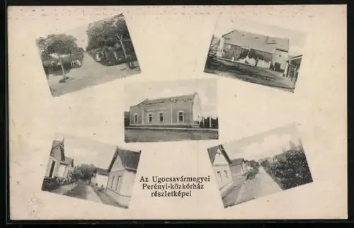 AK Ugocsa, Az Ugocsavármegyei Perényi-közkórház részletképei