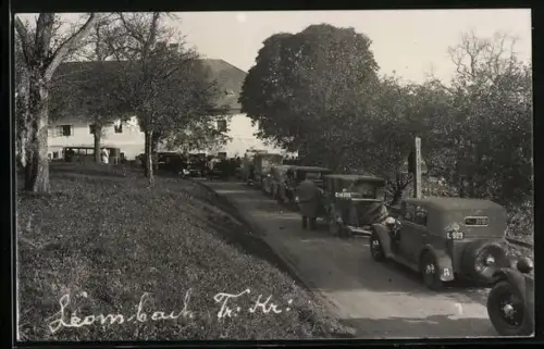 AK Sipbachzell, Leombach, Autos vor dem Gasthaus Karl Angerer