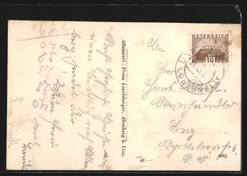 AK Altenberg bei Linz, Teilansicht mit Kirche