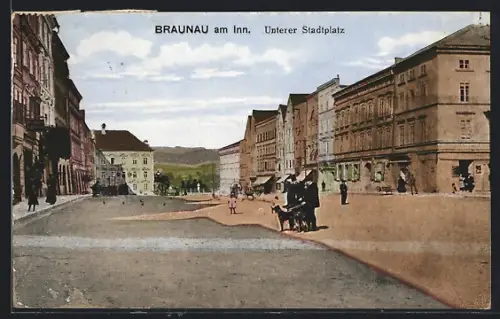 AK Braunau am Inn, Unterer Stadtplatz