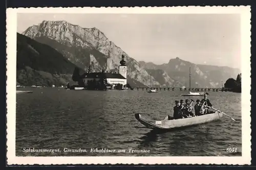 AK Gmunden / Salzkammergut, Echobläser am Traunsee
