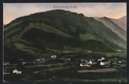 AK Grossraming /O.-Oe., Panorama mit Kirche