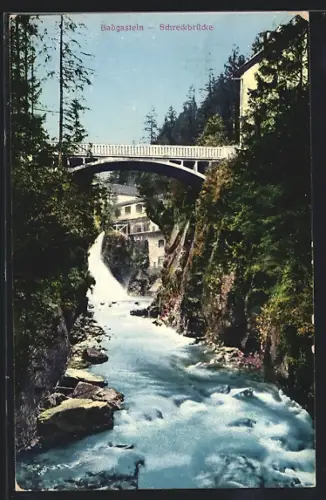AK Badgastein, Schreckbrücke mit Wasserfall