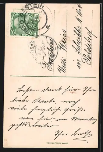 AK Badgastein, Strassenpartie von der Hotel Hirsch-Terrasse