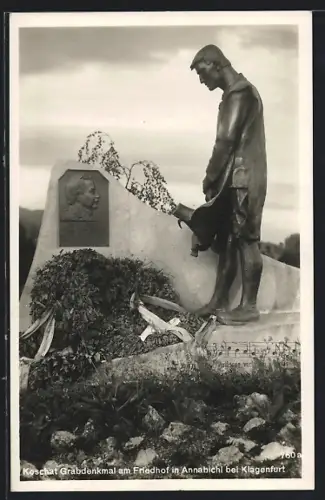 AK Klagenfurt, Koschat Grabdenkmal auf dem Friedhof Annabichl
