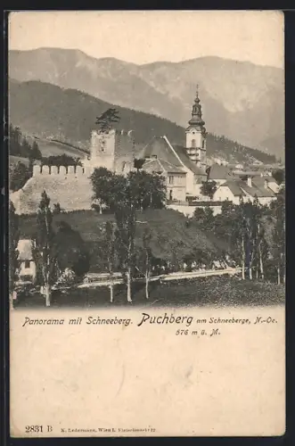 AK Puchberg am Schneeberge, Panorama mit Schneeberg