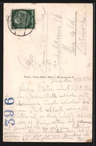 AK Hohenfurth, Teichpartie mit Blick zur Kirche