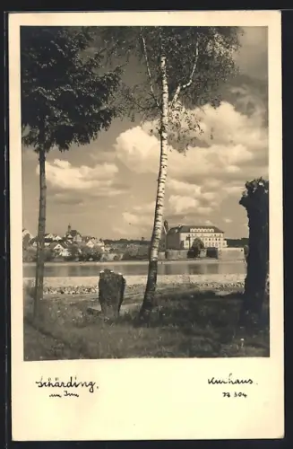 AK Schärding am Inn, Flusspartie mit Kurhaus