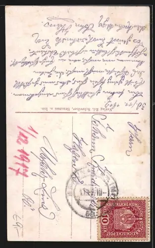 AK Braunau a. Inn, Teilansicht mit Kirche, Strassenpartie an der Innbrücke mit Zollamt, Floss