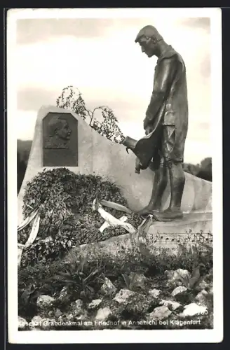 AK Klagenfurt, Annabichl, Koschat Grabdenkmal am Friedhof