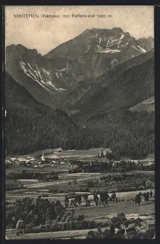 AK Mauthen /Kärnten, Ortspartie mit Kellerwand