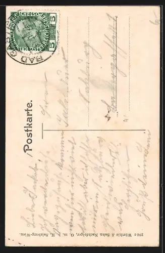 AK Bad Gastein, Teilansicht mit Kirche