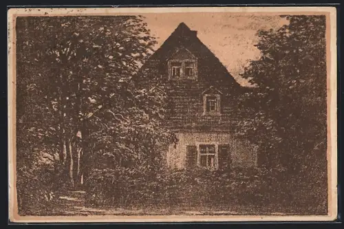 Künstler-AK Meissen / Elbe, Gaststätte Zührmers Weinschank, Giebelseite, Deutsche Posel