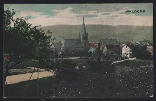 AK Waldorf / Ahrweiler, Kirche und Ortsansicht