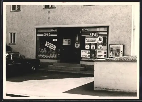 Foto-AK Münchberg, Spar-Geschäft Kästner, Gartenstrasse