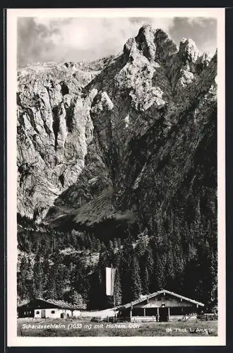 AK Berchtesgaden, Scharitzkehlalm, Hütten mit Hohem Göll
