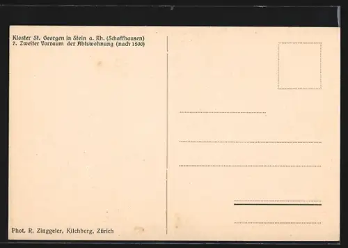 AK Stein a. Rh., Kloster St. Georgen, zweiter Vorraum der Abtswohnung nach 1500