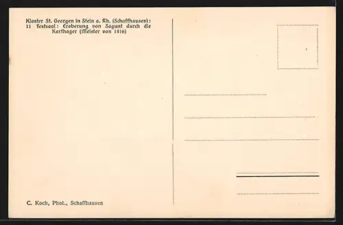 AK Stein a. Rh., Kloster St. Georgen, Festsaal, Eroberung von Sagunt durch die Karthager