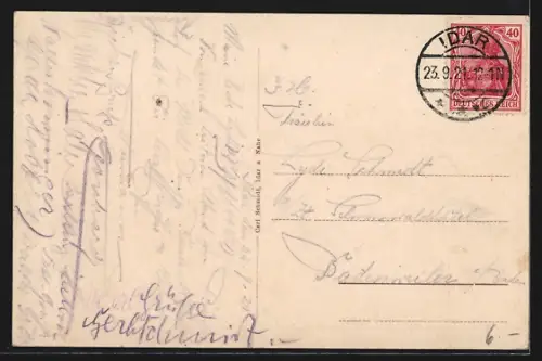 AK Oberstein a. Nahe, Burg, Felsenkirche, Nahebrücke