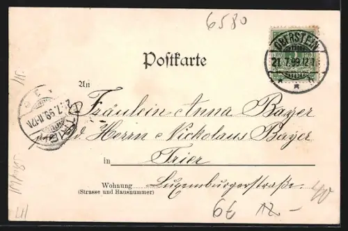 AK Oberstein, Burg, Felsenkirche, Naheufer