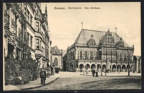 AK Bremen, Marktplatz, Das Rathaus