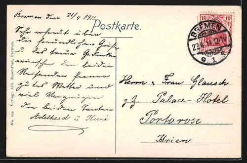 AK Bremen, Marktplatz, Rathauspassage, Ratscafé