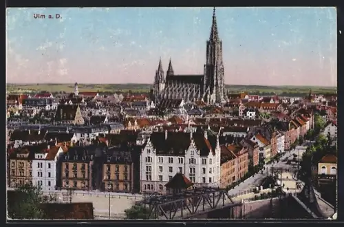 AK Ulm a. D., Münster, Stadtpanorama