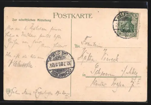 AK Berlin, Der Kaiser an der Spitze der Fahnenkompagnie, Unter den Linden