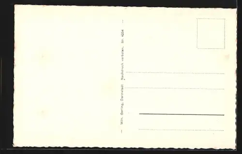 AK König i. Odenw., Gesamtansicht mit Kirche und umliegender Landschaft