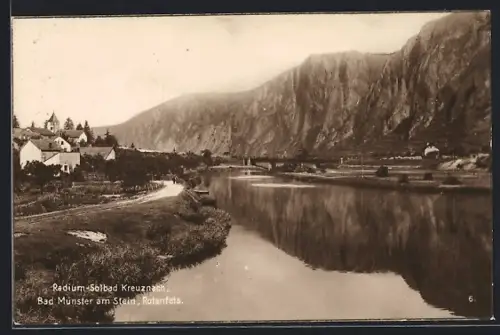 AK Bad Münster am Stein, Rotenfels, Flusspartie