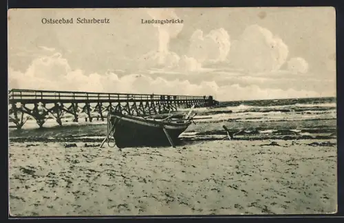 AK Scharbeutz, Landungsbrücke, Strand, Boot