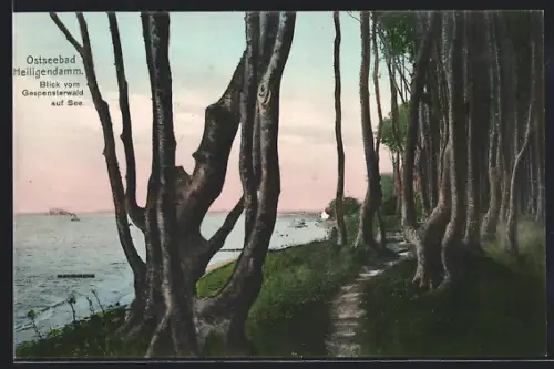 AK Heiligendamm, Blick vom Gespensterwald auf See