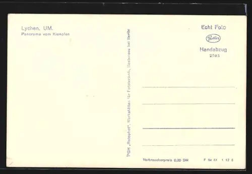 AK Lychen /UM, Panorama vom Kienofen