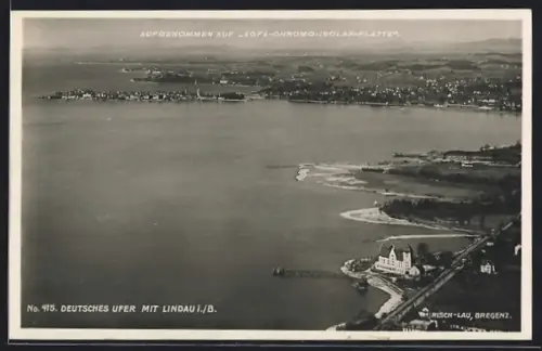 AK Lindau i. B., Deutsches Ufer, Blick auf Insel und Ufer