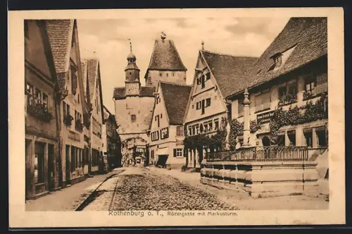 AK Rothenburg o. T., Rödergasse, Markusturm