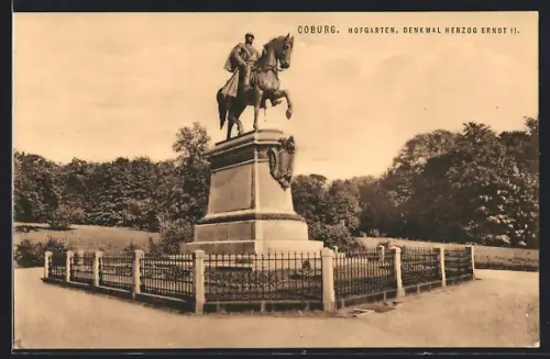 AK Coburg, Hofgarten, Denkmal Herzog Ernst II