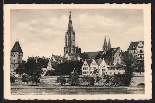 AK Ulm a. Donau, Stadtmauer, Münster