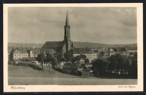 AK Münchberg, Kirche, Blick von Westen