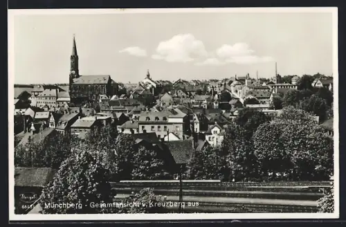 AK Münchberg, Gesamtansicht vom Kreuzberg aus