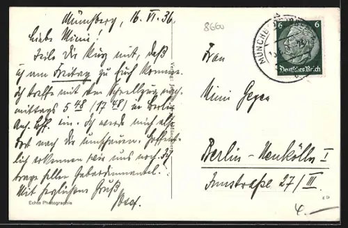 AK Münchberg, Stadtansicht mit Kirche vom Kreuzberg aus