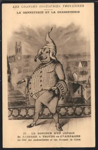 AK Troyes, Le bonjour d`un copain de passage à Troyes en Champagne