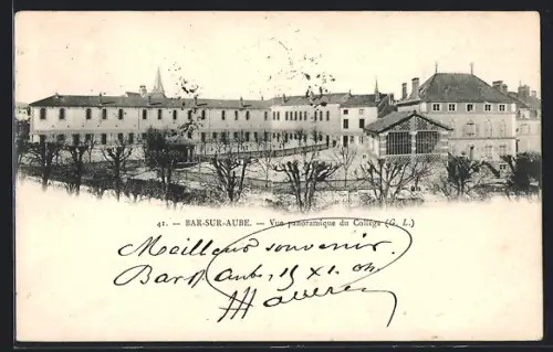 AK Bar-sur-Aube, Vue panoramique du Collège