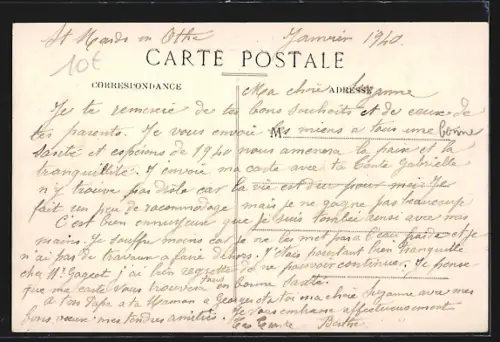 AK St-Mards-en-Othe /Aube, L`École dans la Grand`Rue