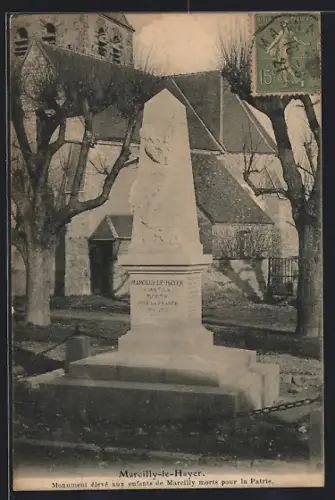 AK Marcilly-le-Hayer, Monument aux enfants morts pour la Patrie