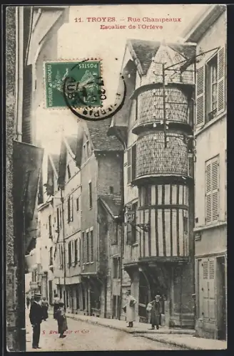 AK Troyes, Rue Champeaux, Escalier de l`Orfèvre