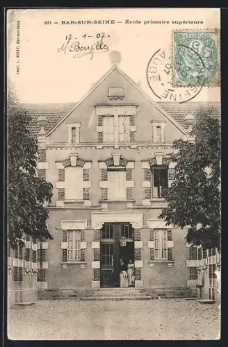 AK Bar-sur-Seine, École primaire supérieure
